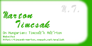 marton timcsak business card